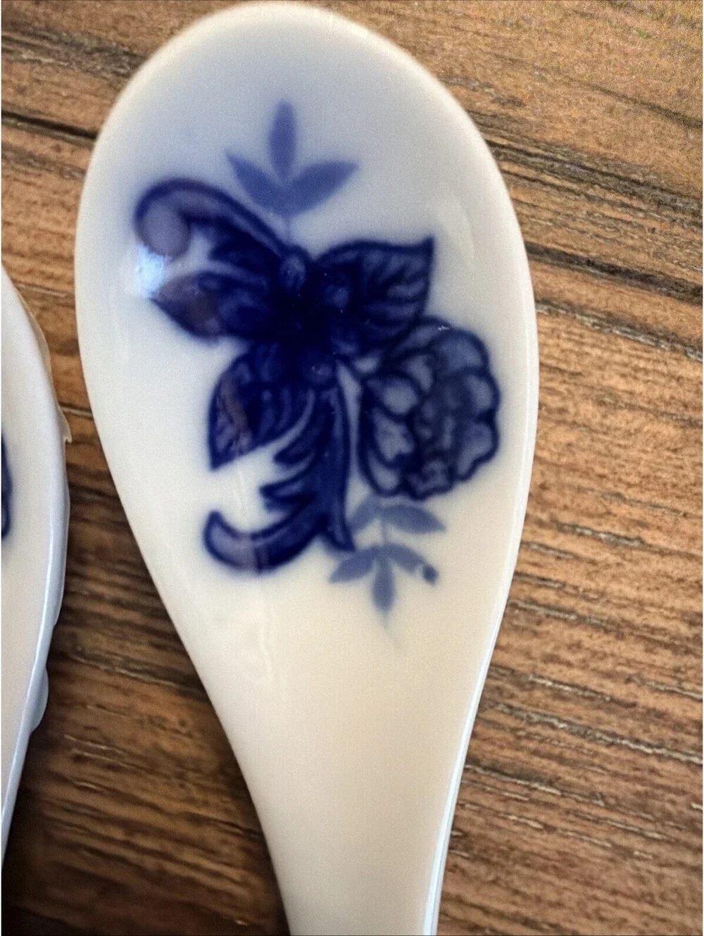 Cracker Barrel Blue White Ceramic Spoons 5